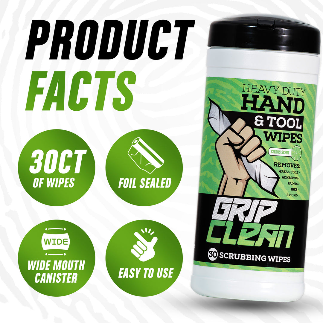 Grip Clean Heavy Duty Hand and Tool Wipes - Raymond's Workshop
