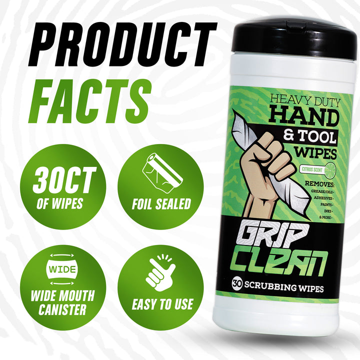 Grip Clean Heavy Duty Hand and Tool Wipes - Raymond's Workshop