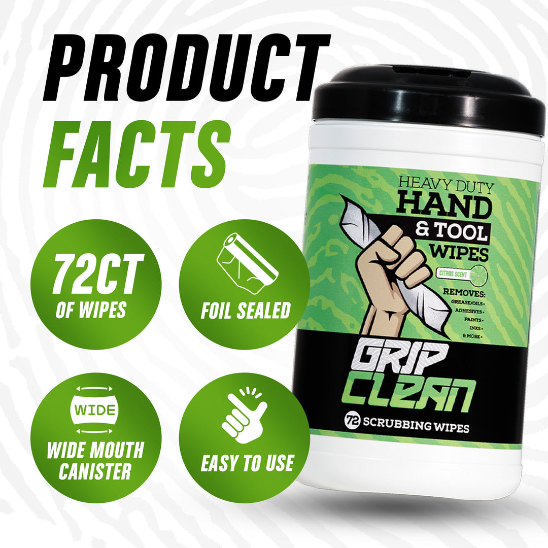 Grip Clean Heavy Duty Hand and Tool Wipes - Raymond's Workshop