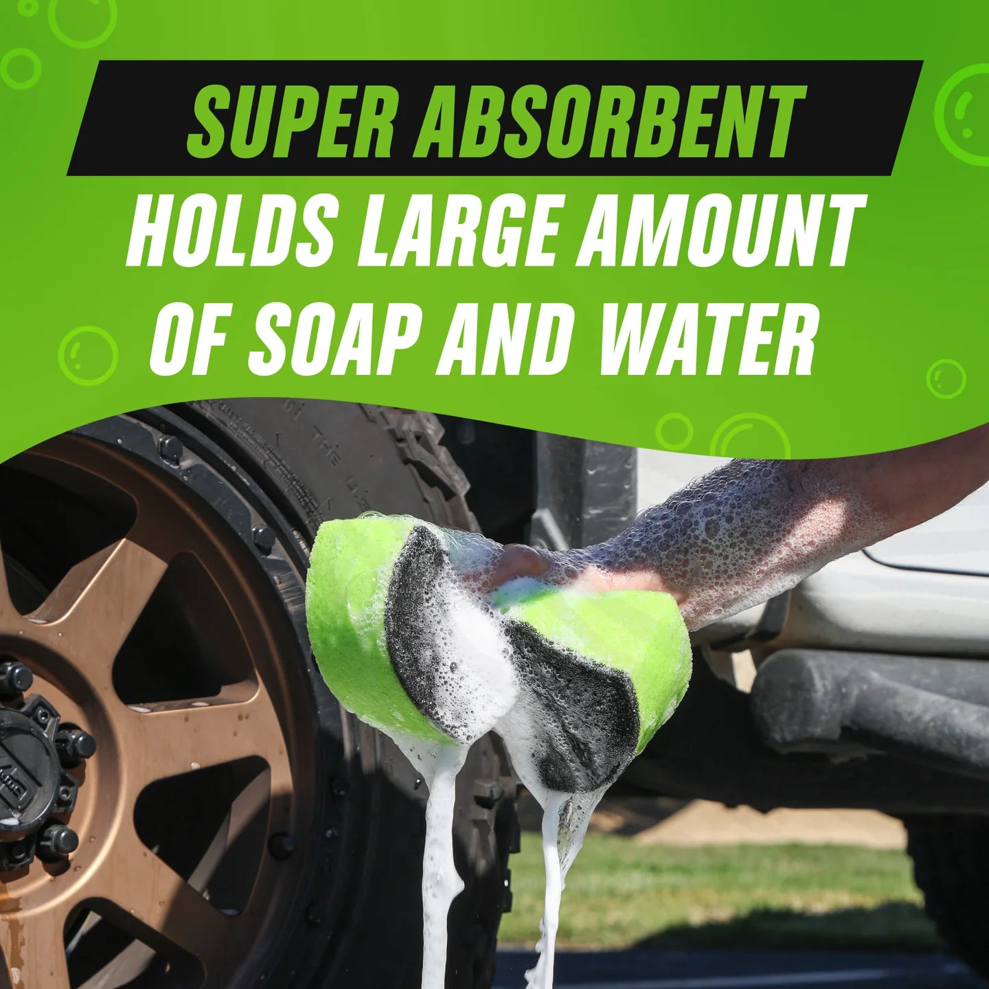 Grip Clean Ultra Scrub Vehicle Wash Sponge (2pk)