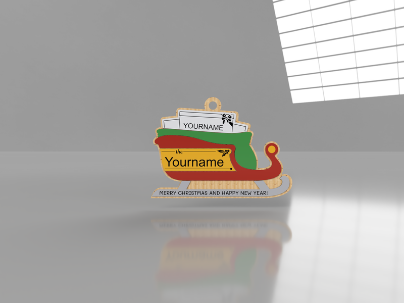 Santa Sleigh Family Ornament - Raymond's Workshop