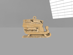 Santa Sleigh Family Ornament - Raymond's Workshop