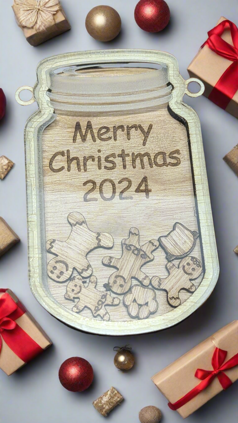 Gingerbread Mason Jar Family Ornament - Raymond's Workshop