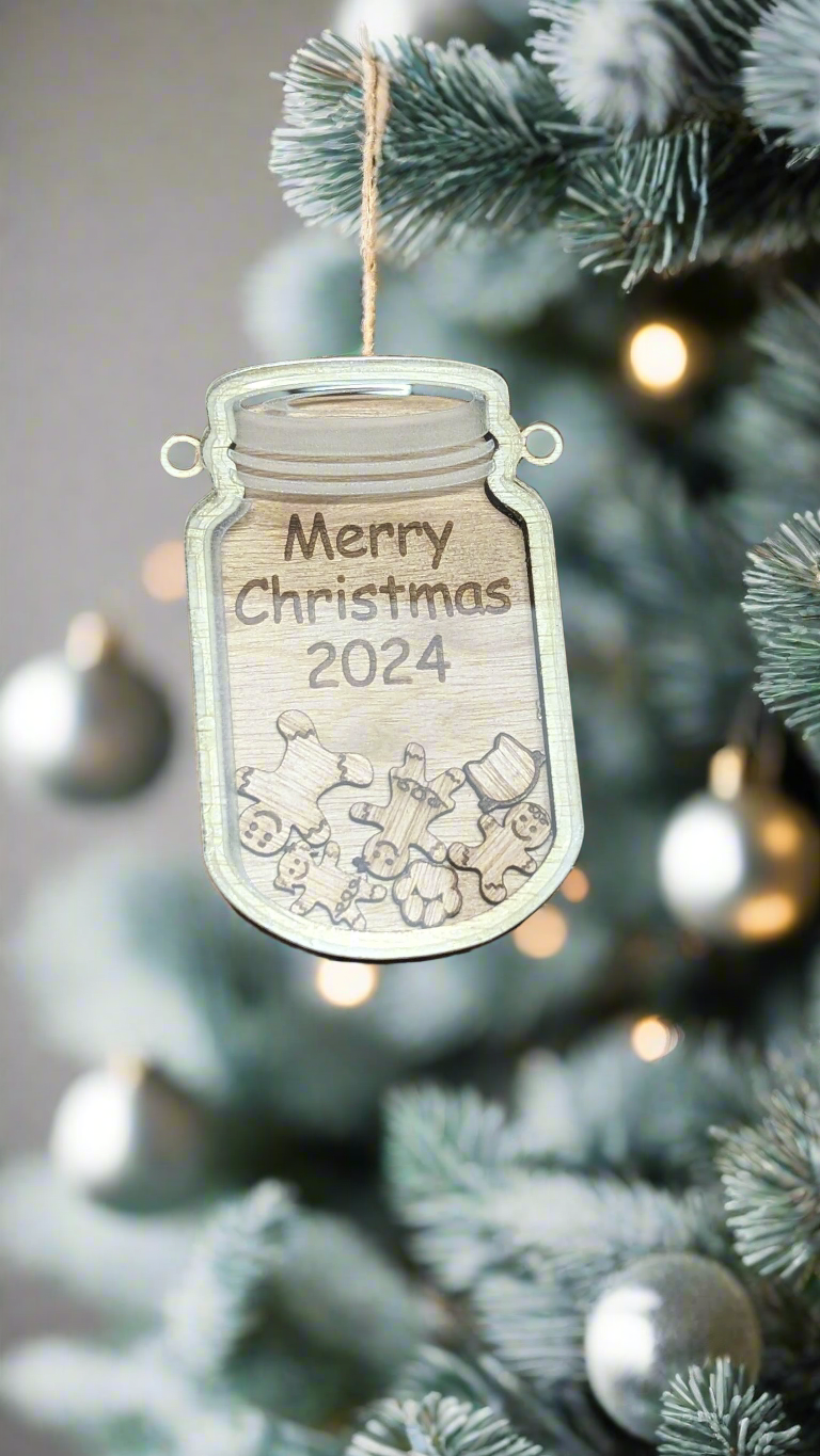 Gingerbread Mason Jar Family Ornament - Raymond's Workshop