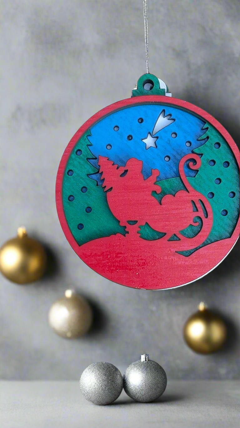 Santa Sleigh Ornament
