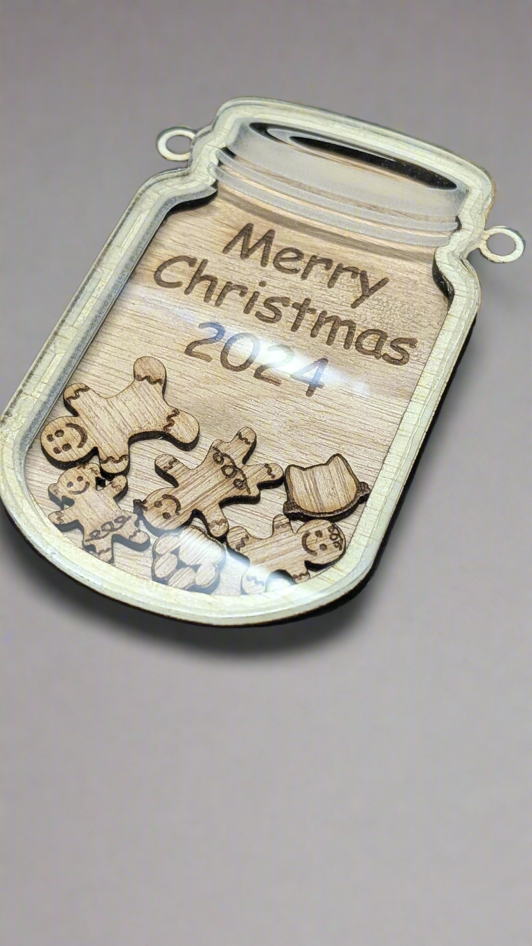 Gingerbread Mason Jar Family Ornament - Raymond's Workshop