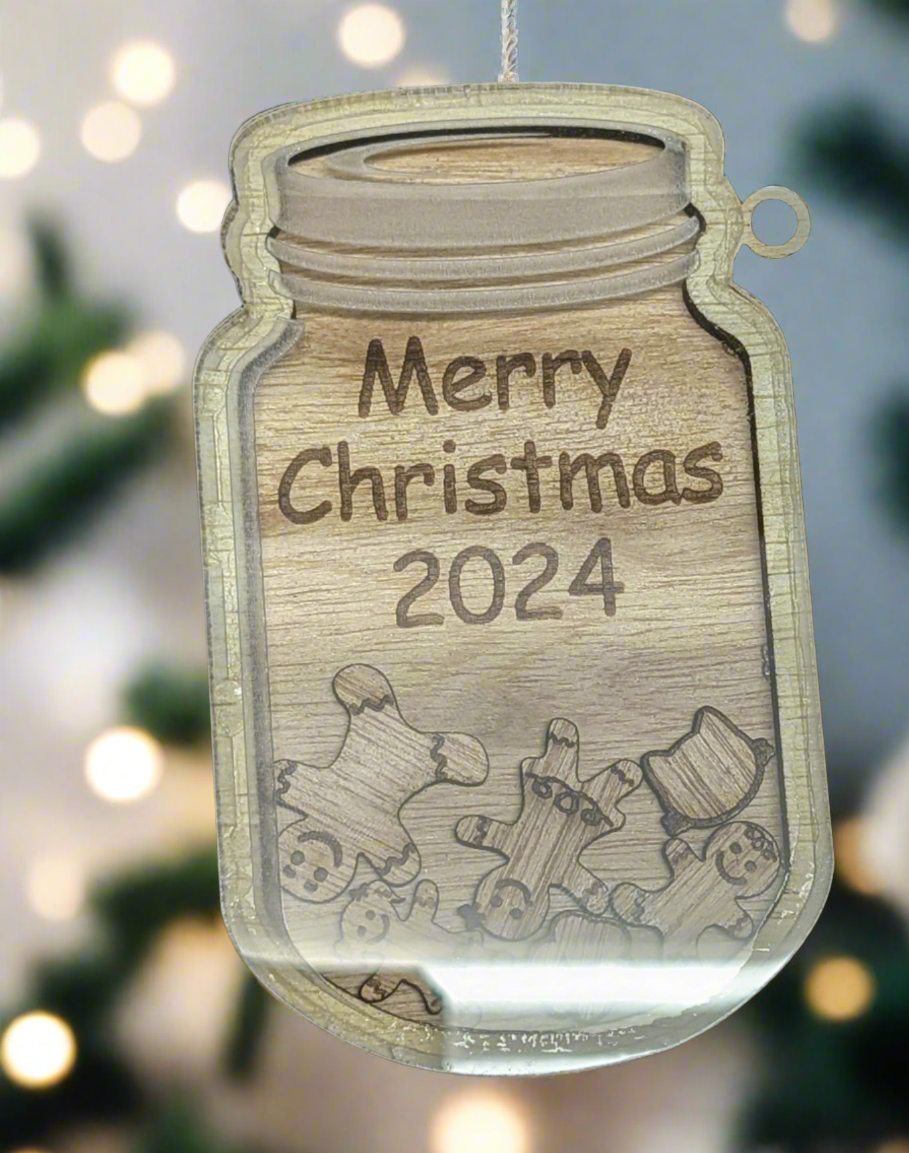 Gingerbread Mason Jar Family Ornament - Raymond's Workshop
