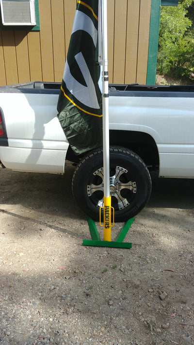 Flag Pole Holders (Wheel Chock) - Raymond's Workshop