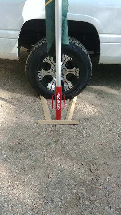 Flag Pole Holders (Wheel Chock) - Raymond's Workshop
