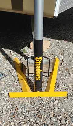 Flag Pole Holders (Wheel Chock) - Raymond's Workshop