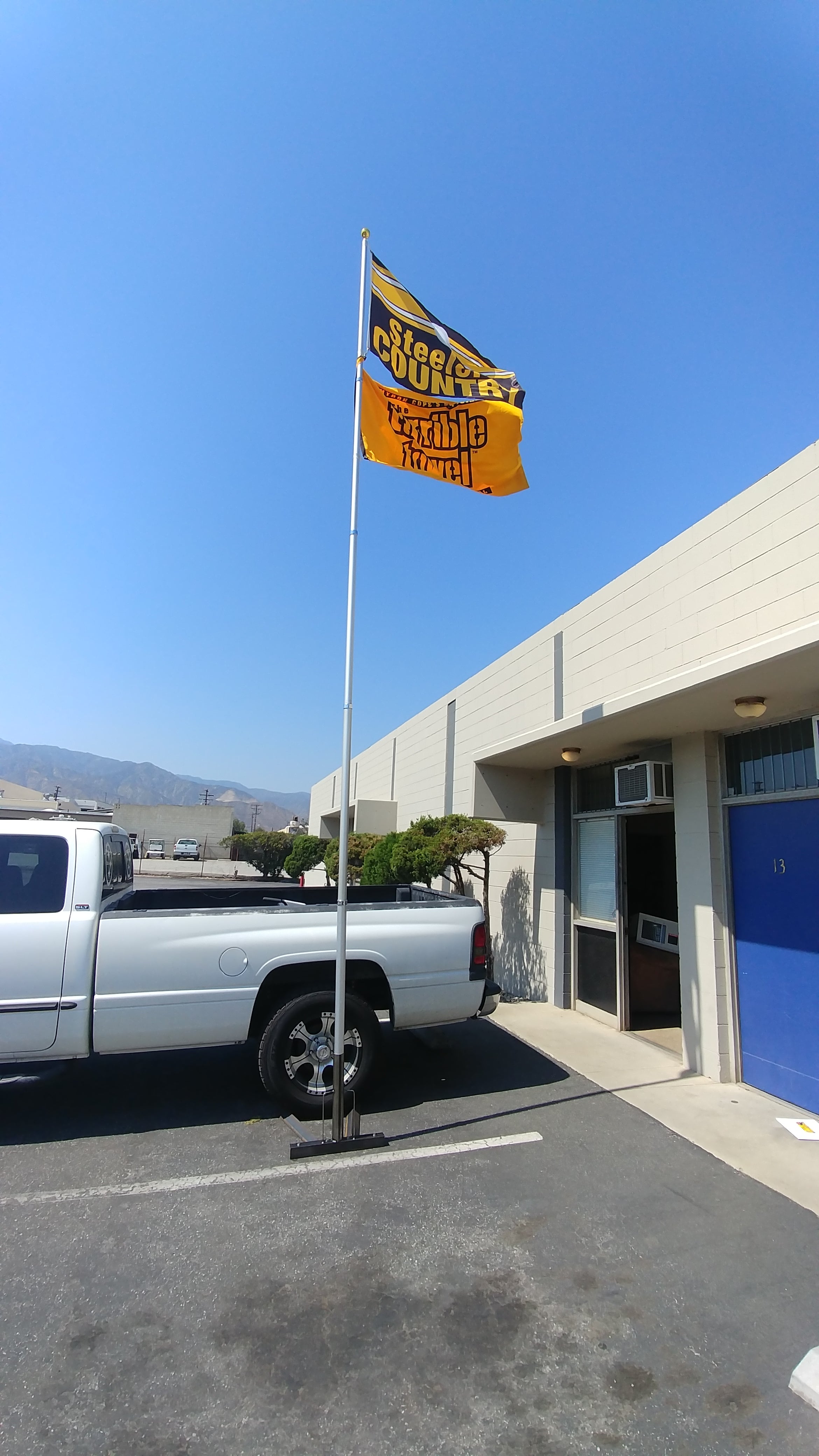 Flag Pole Holders (Wheel Chock) - Raymond's Workshop