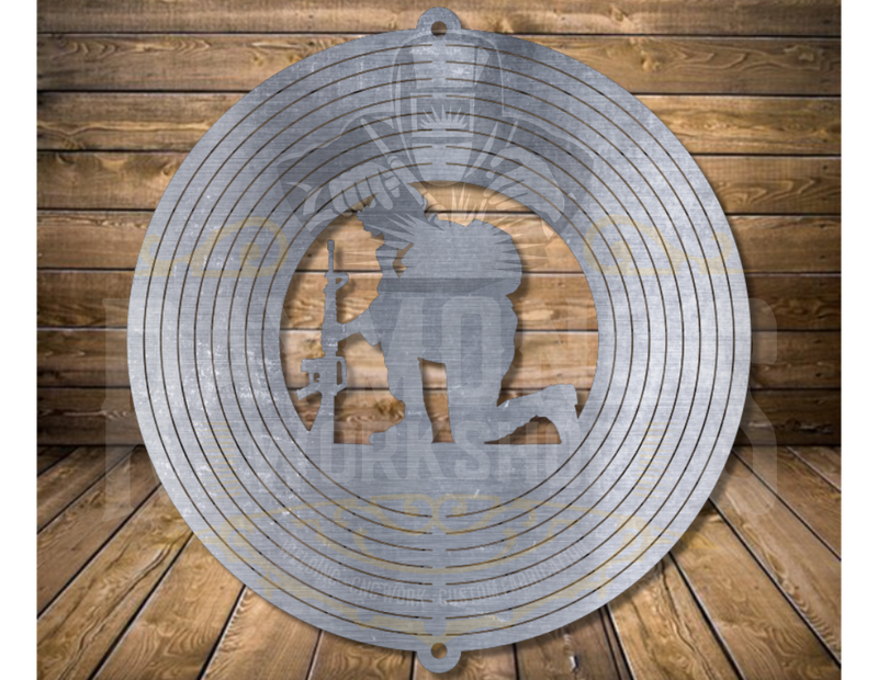 Kneeling Soldier Wind Spinner - Raymond's Workshop