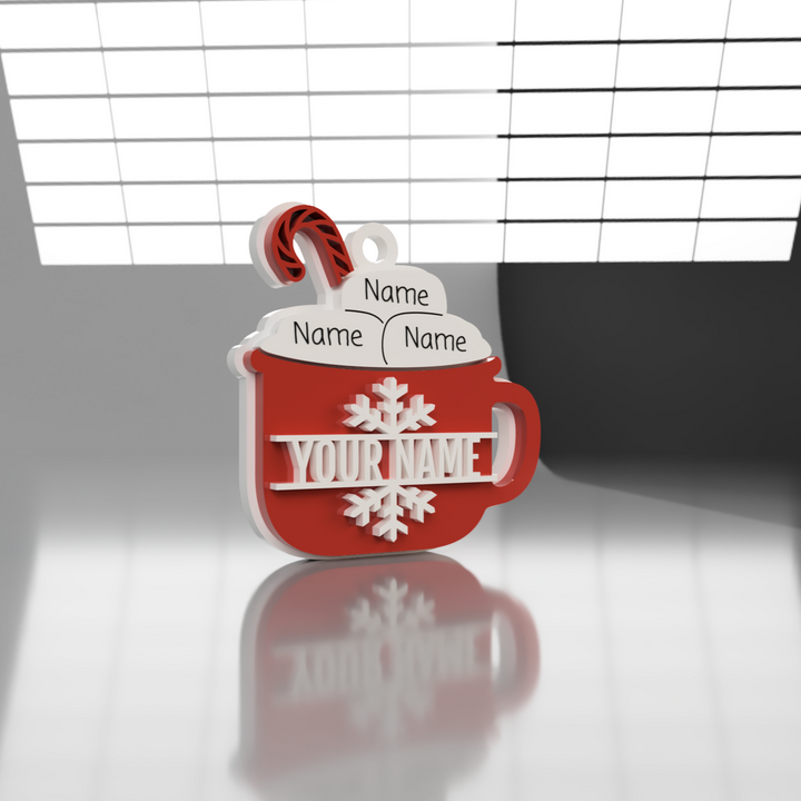 Cup of Cocoa Family Mug Ornament