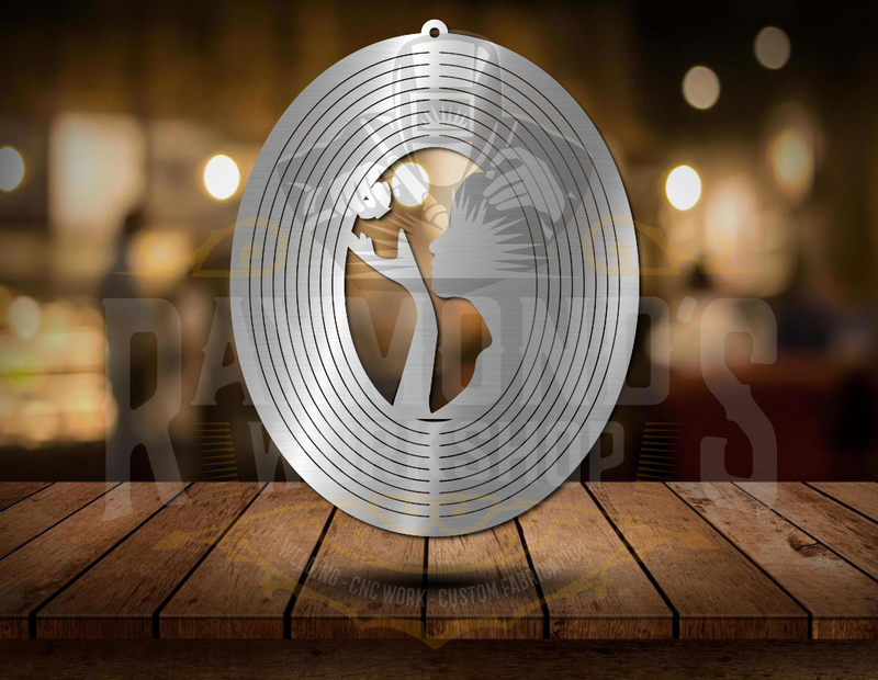 Woman and butterfly Wind Spinner - Raymond's Workshop